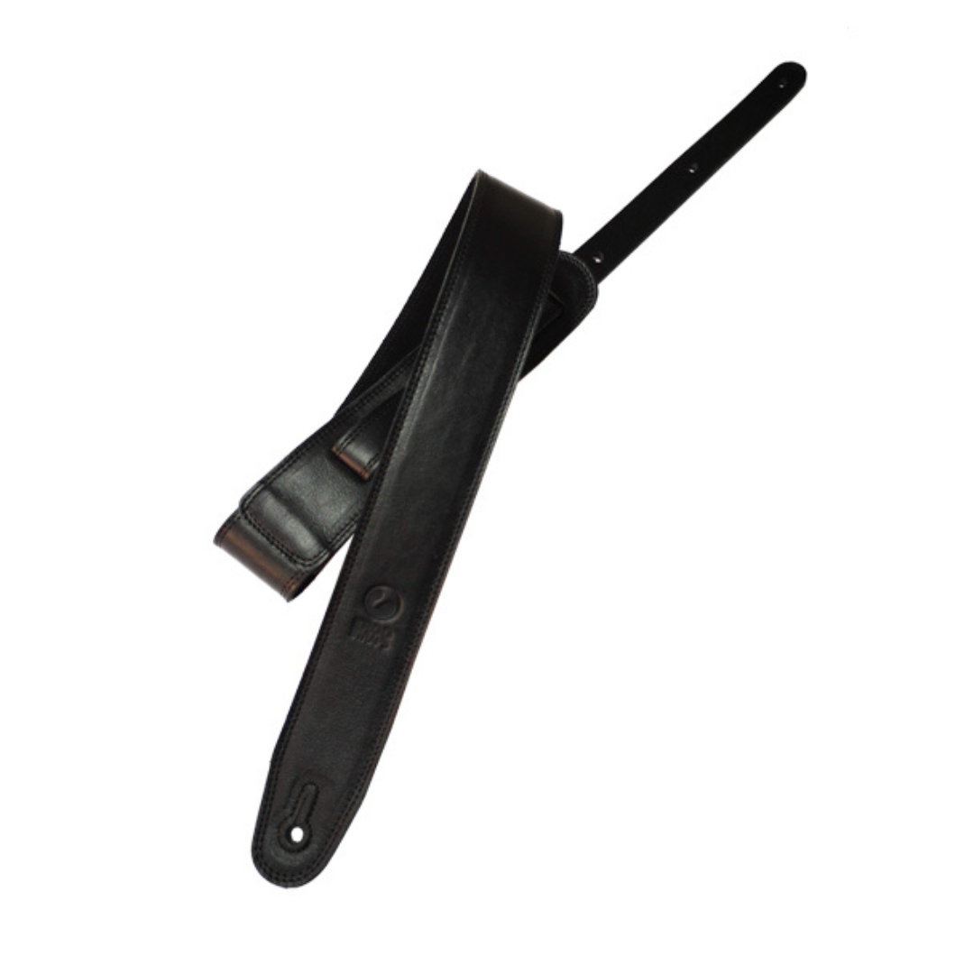 Ergo Straps Classic 2" Black Leather Guitar/Bass Strap - Made in Chile