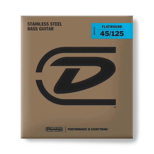 Dunlop DBFS45125 Stainless Steel Flatwound Bass Strings 45-125 Gauge | 5-String