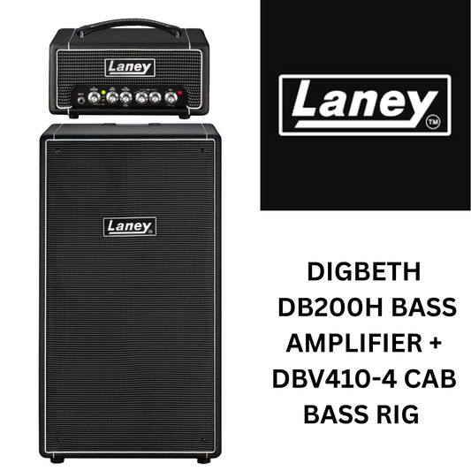 Laney Digbeth DB200H Bass Amplifier + DBV410-4 Speaker Cab Bass Rig