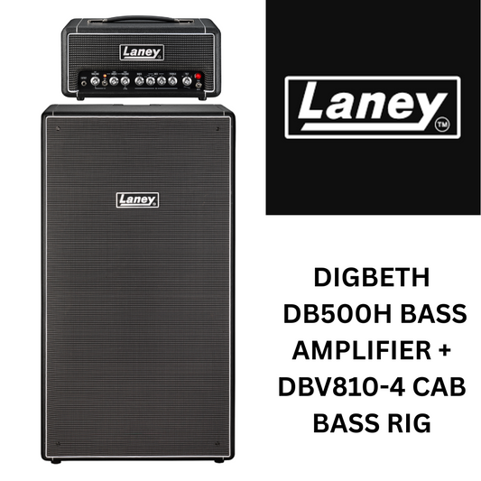Laney Digbeth DB500H Bass Amplifier + DBV810-4 Speaker Cab Bass Rig