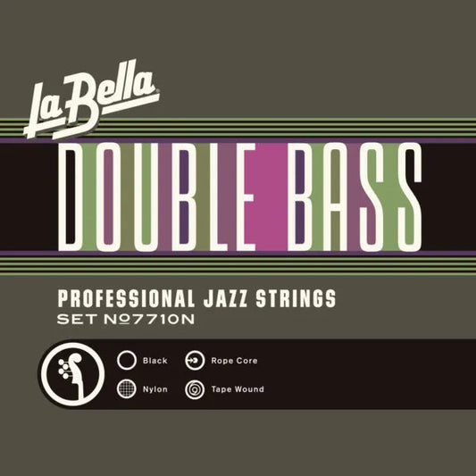 La Bella 7710N Black Nylon Tape Wound Double Bass String Set