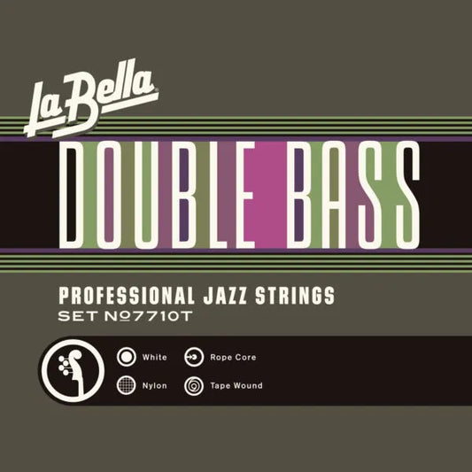 La Bella 7710T White Nylon Tape Wound Double Bass String Set