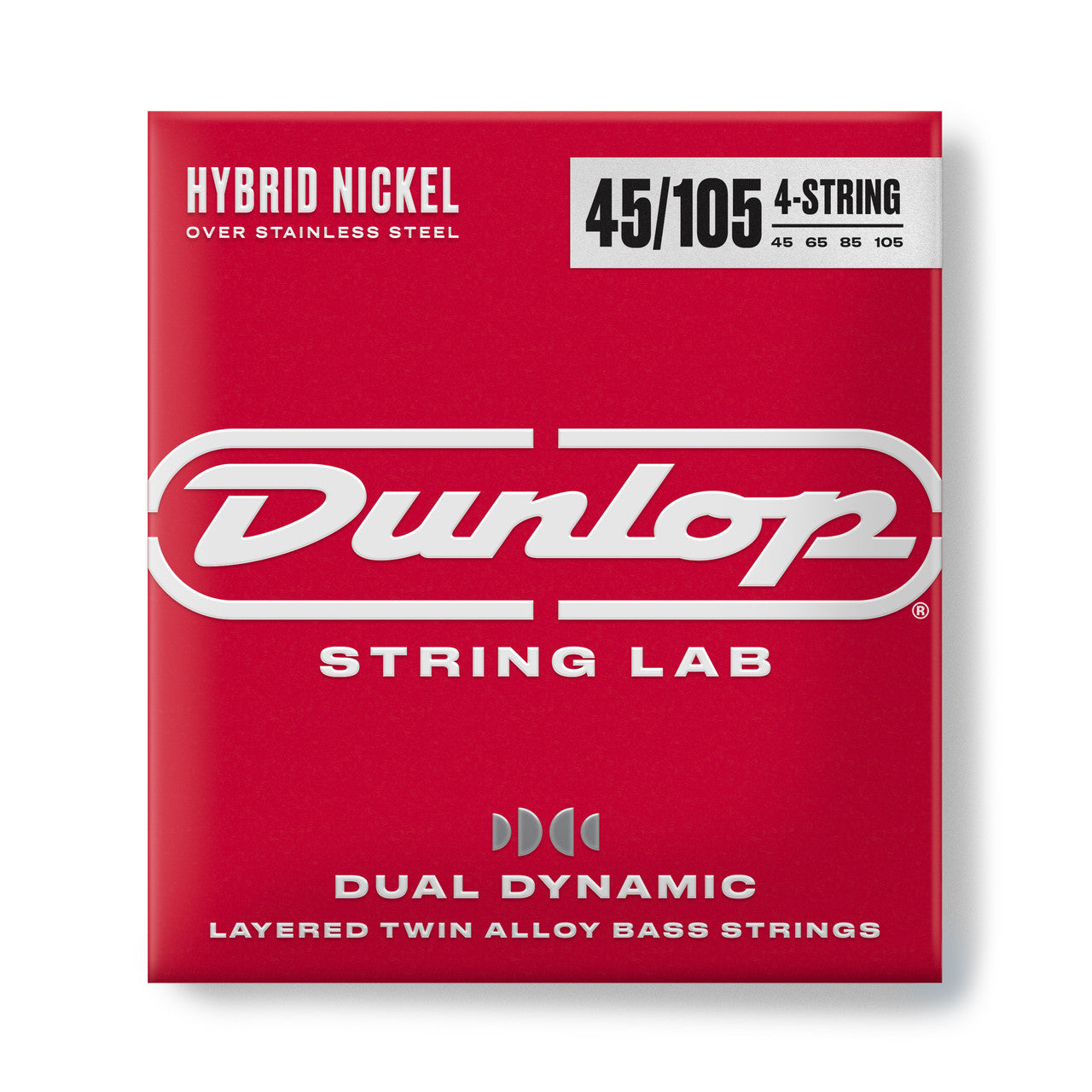 Dunlop DBHYN45105 Dual Dynamic Layered Twin Alloy Hybrid Wound Nickel Bass Strings | 45-105