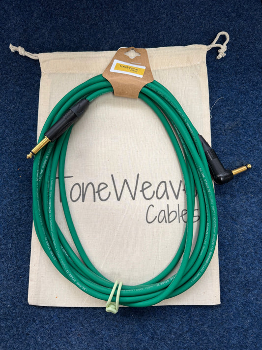 Toneweave Green OFC/PVC Instrument Cable 15ft ST/RA
