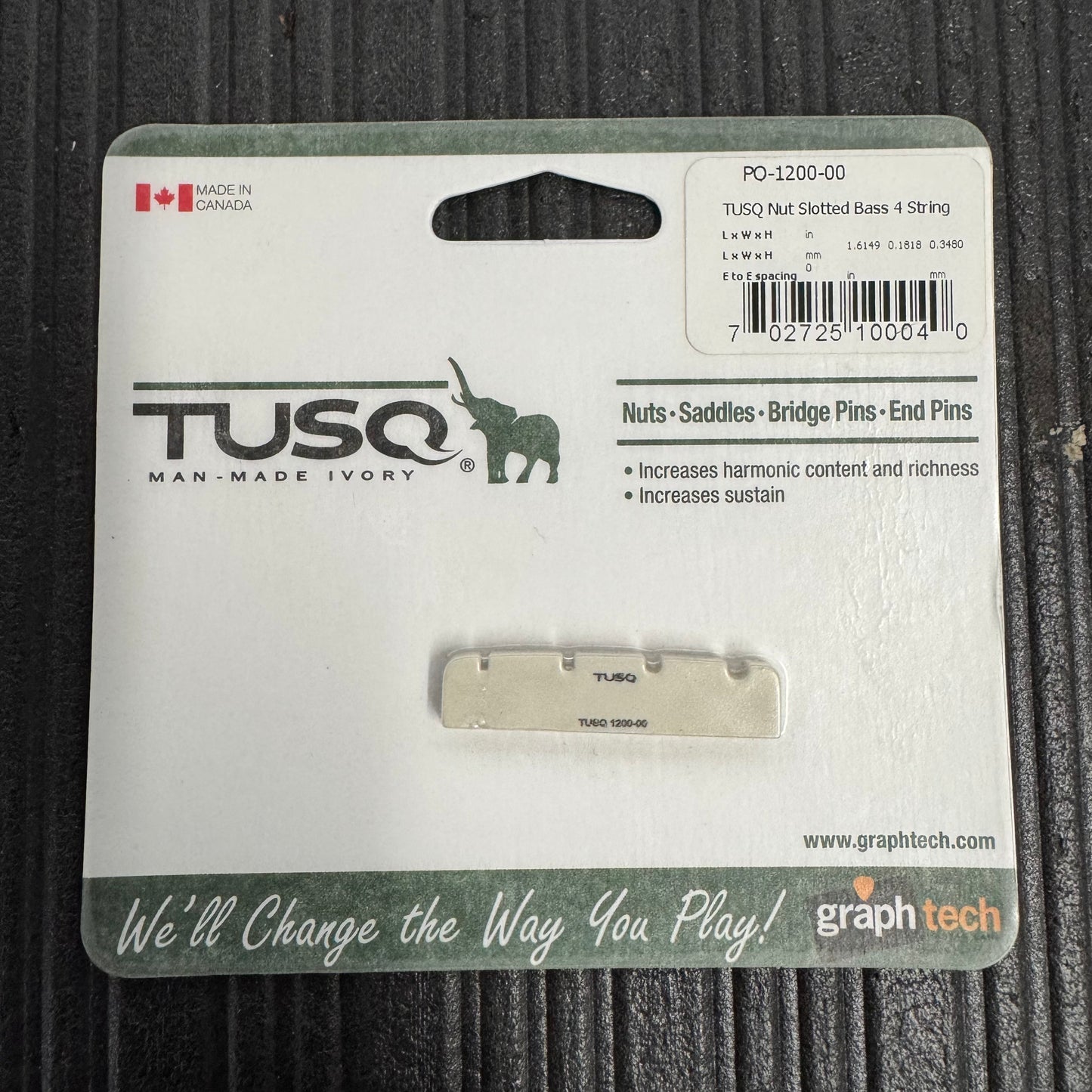 Graph Tech | Tusq PO-1200-00 Slotted 4-String Bass Guitar Nut