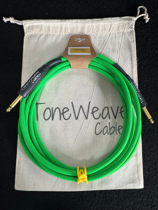 ToneWeave Lime Green Weave Instrument Cable 12ft ST/ST