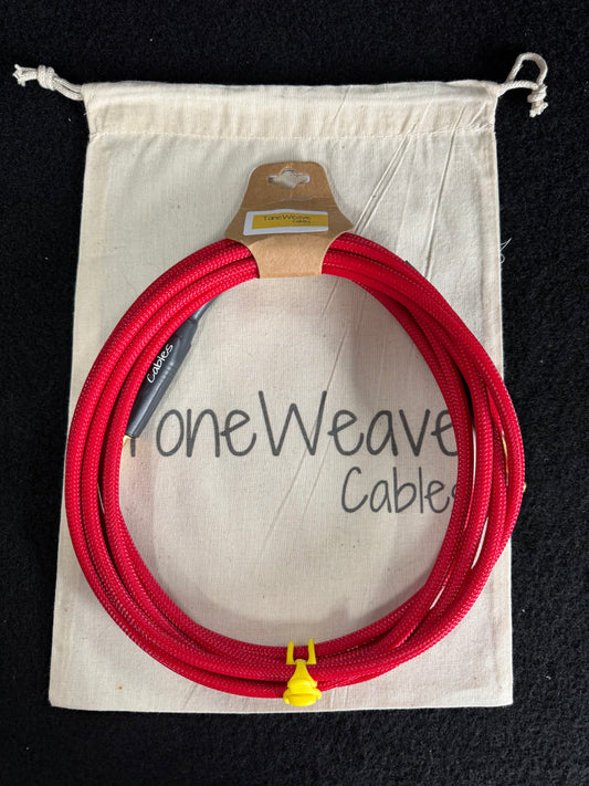 ToneWeave Red Weave Instrument Cable 12ft ST/ST