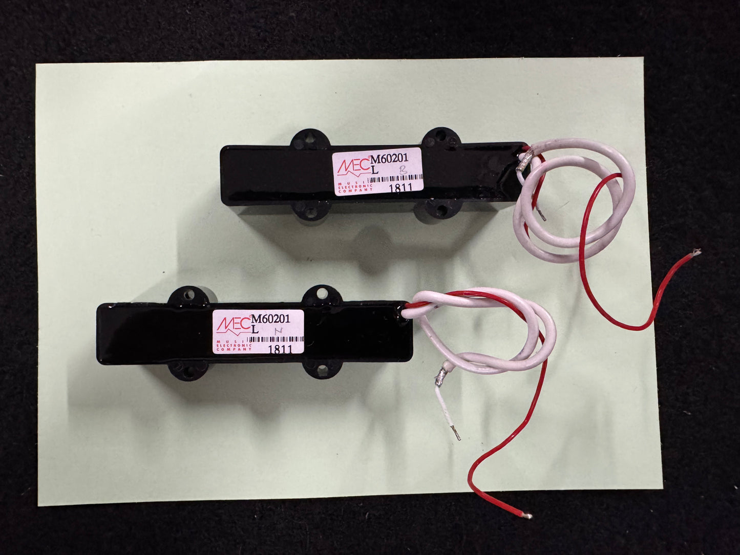 Warwick MEC Active J-Style Bass Pickup (Long), 4&5-Str, N& B set - Black (s/hand)