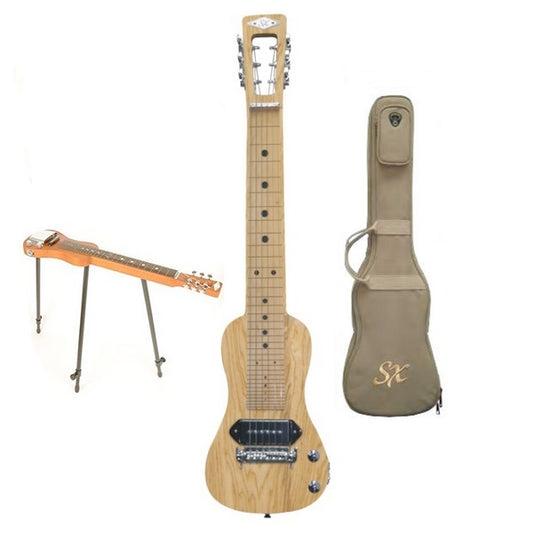 SX LG22N Lap Steel Ash Series Natural w/Bag & Stand