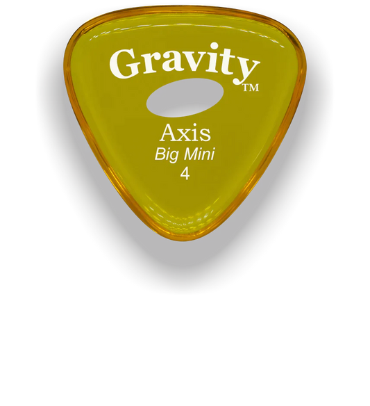 Gravity Picks Axis Big Mini 4.0mm with Ellipse Grip Holes Polished | Yellow