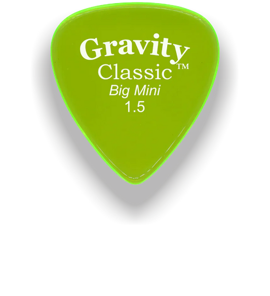 Gravity Picks Classic Big Mini 1.5mm Polished | Fluro Green