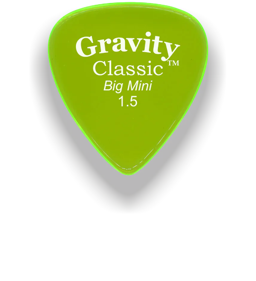 Gravity Picks Classic Big Mini 1.5mm Polished | Fluro Green