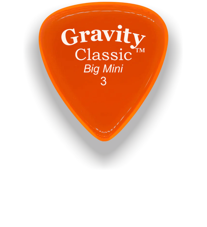 Gravity Picks Classic Big Mini 3mm Master Finish | Orange