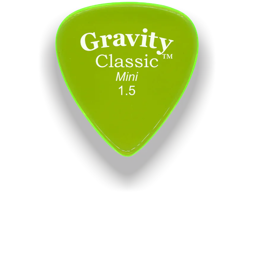 Gravity Picks Classic Mini 1.5mm Polished | Fluro Green