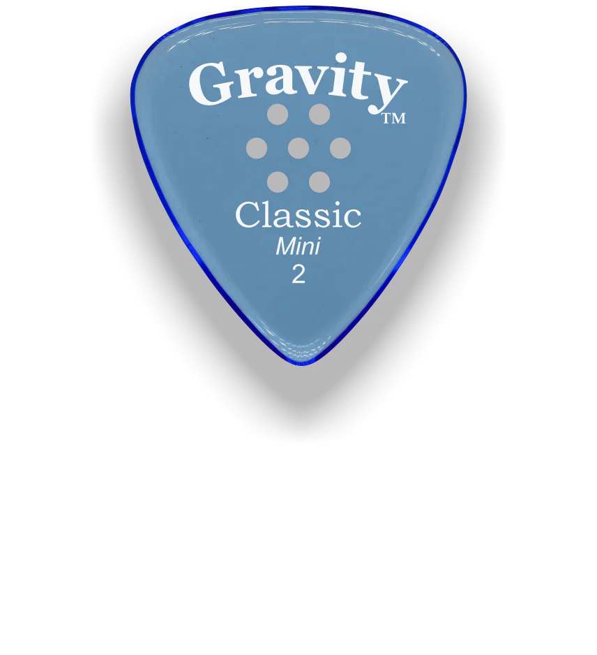 Gravity Picks Classic Mini 2mm Polished w/Multi-Hole | Blue
