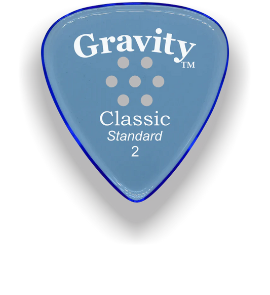 Gravity Picks Classic Standard 2mm Polished w/Multi-Hole | Blue