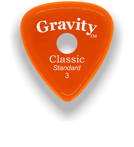 Gravity Picks Classic Standard 3mm Polished w/Round Hole | Orange