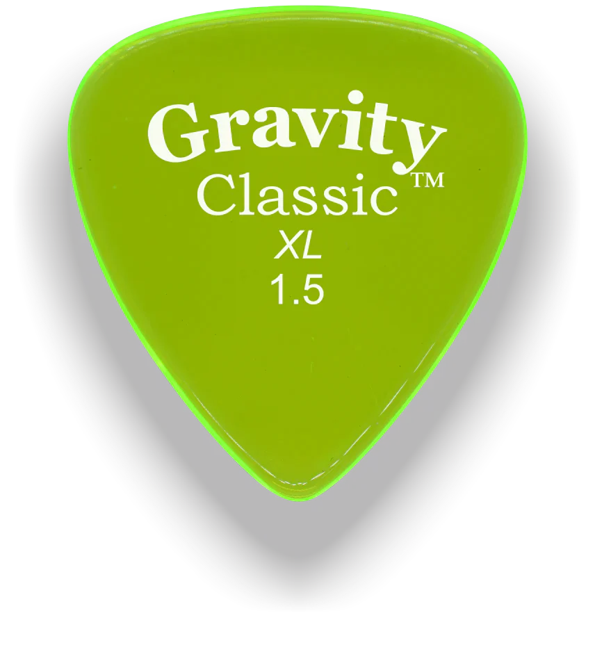 Gravity Picks Classic XL 1.5mm Master Finish | Fluro Green