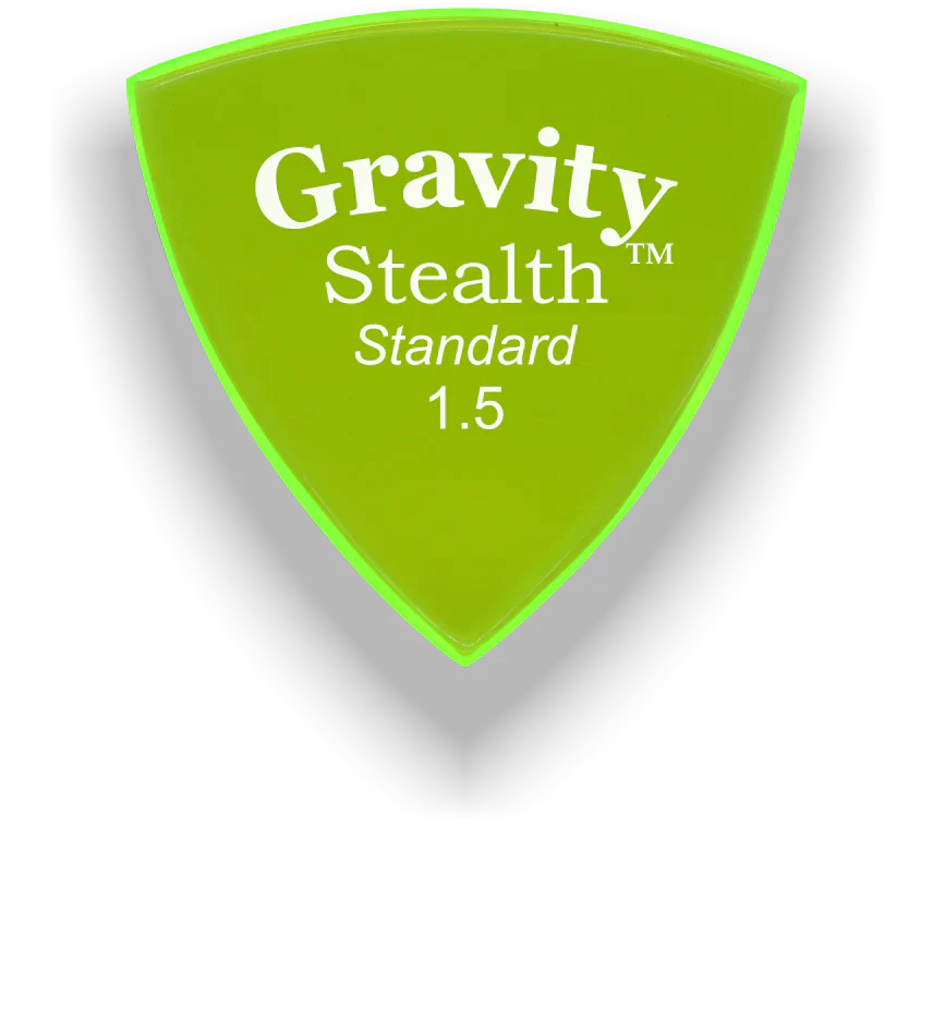 Gravity Picks Stealth Standard 1.5 mm Polished | Fluro Green