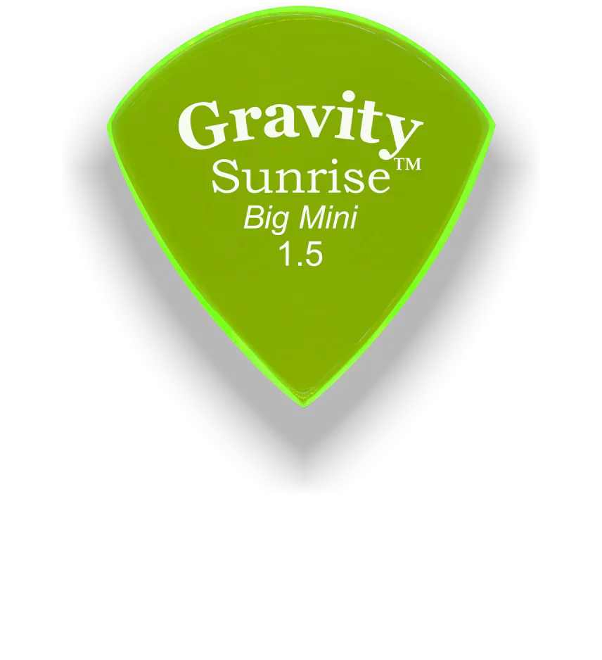 Gravity Picks Sunrise Big Mini 1.5 mm Polished | Fluro Green