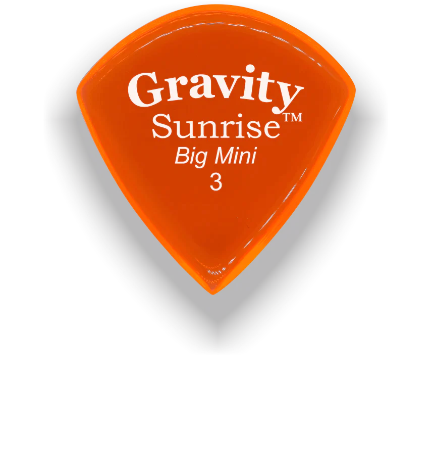 Gravity Picks Sunrise Big Mini 3mm Master Finish | Orange