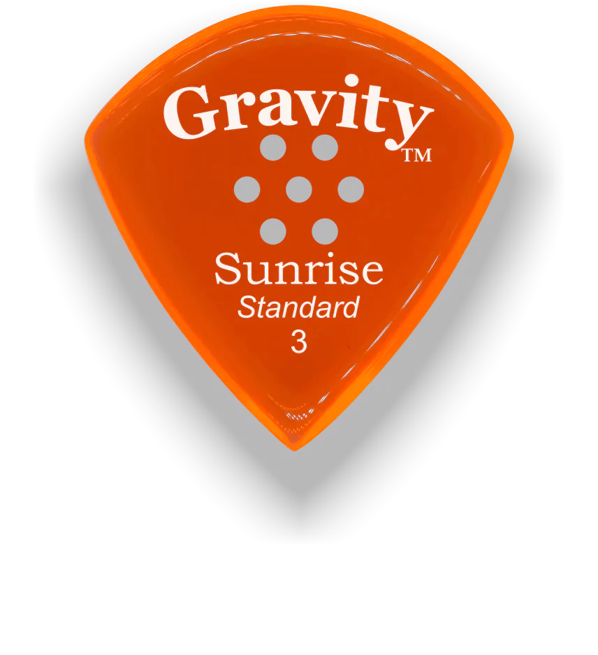 Gravity Picks Sunrise Standard 3mm Polished w/Multi Hole Orange