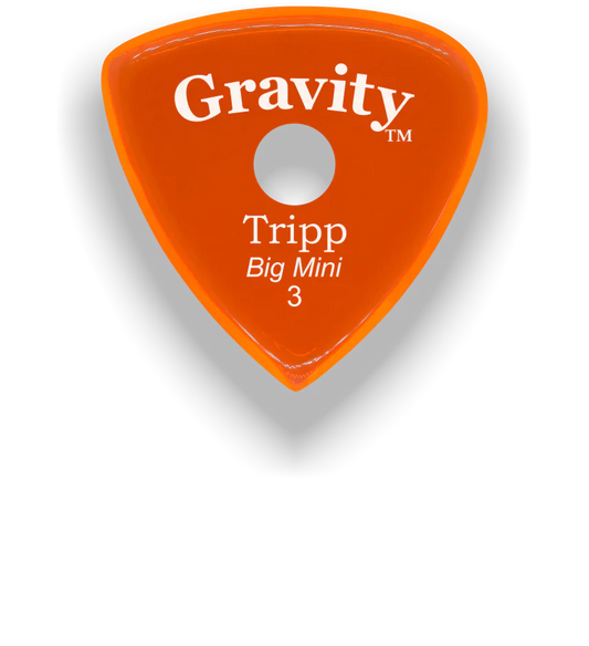 Gravity Picks Tripp Big Mini 3mm Master Finish w/Round Grip Hole | Orange