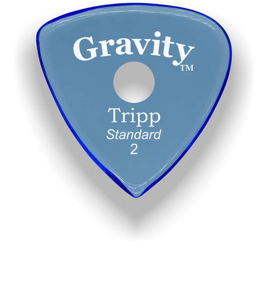 Gravity Picks Tripp Standard 2mm Polished w/Round Grip Hole | Blue