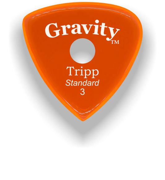 Gravity Picks Tripp Standard 3mm Master Finish w/Round Grip Hole | Orange