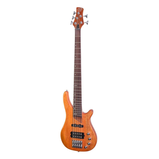 J&D Luthiers T-Style Electric Bass Guitar | 5-String | Natural Satin
