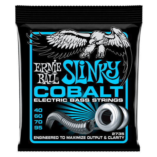 Ernie Ball P02735 Extra Slinky Cobalt Electric Bass Strings 40-95 Gauge