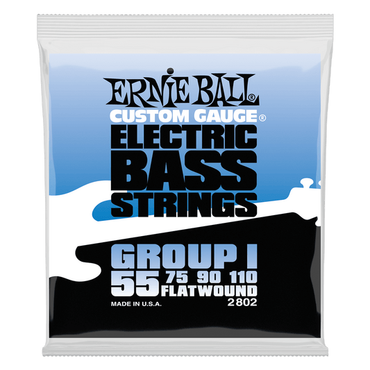 Ernie Ball P02802 Flatwound Group I ElectricBass Strings 55-110 Gauge
