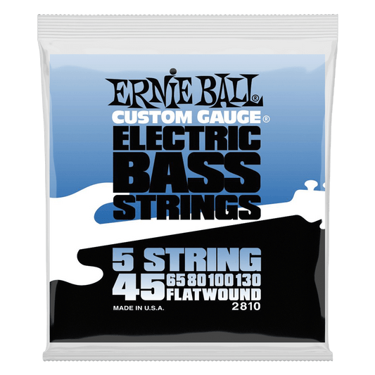 Ernie Ball P02810 Flatwound 5-String Electric Bass Strings 45-130 Gauge