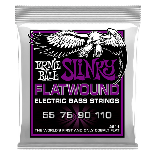 Ernie Ball P02811 Power Slinky Flatwound Electric Bass Strings 55-110 Gauge