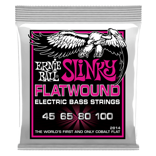 Ernie Ball P02814 Super Slinky Flatwound Electric Bass Strings 45-100 Gauge