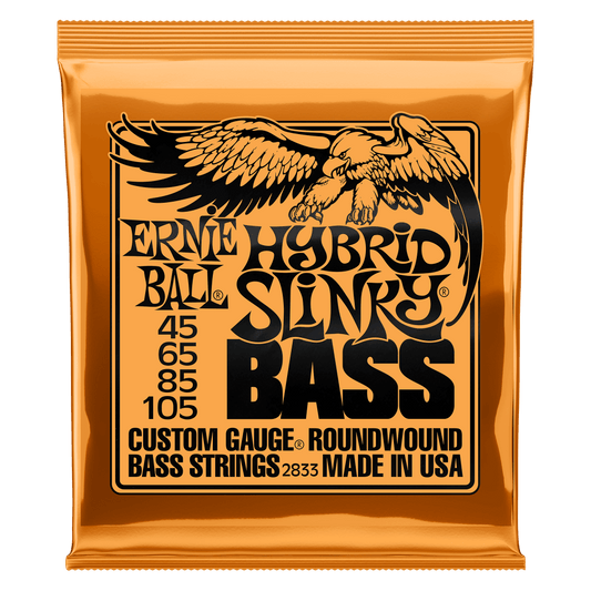 Ernie Ball P02833 Hybrid Slinky Nickel Wound Electric Bass Strings 45-105 Gauge