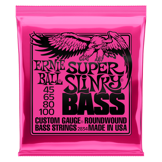 Ernie Ball P02834 Super Slinky Nickel Wound Electric Bass Strings 45-100 Gauge