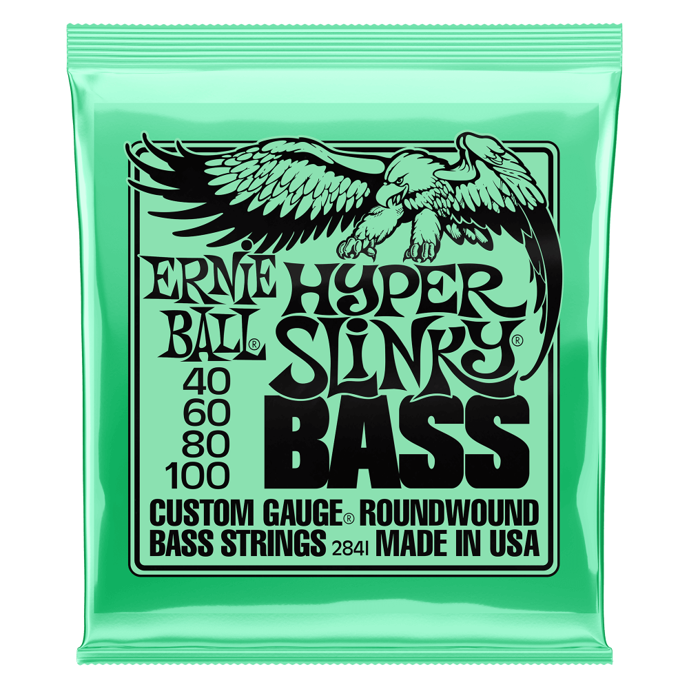 Ernie Ball P02841 Hyper Slinky Nickel Wound Electric Bass Strings 40-100 Gauge