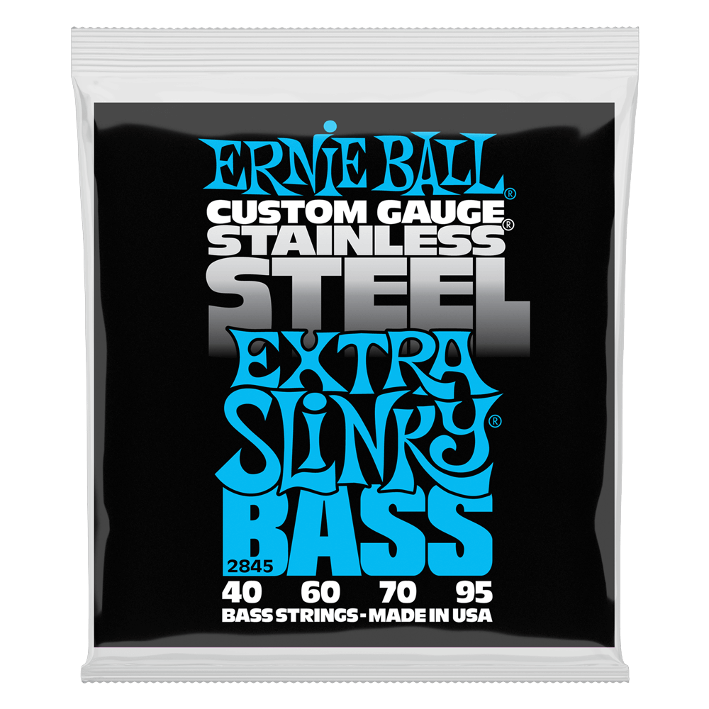 Ernie Ball P02845 Extra Slinky Stainless Steel Electric Bass Strings 40-95 Gauge