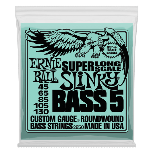 Ernie Ball P02850 Bass 5 Slinky Super Long Scale Nickel Wound Electric Bass Strings 45-130 Gauge