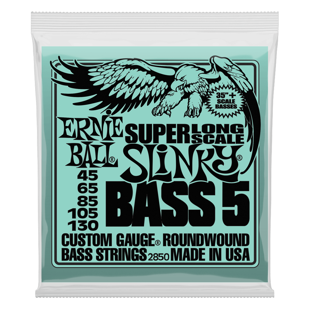 Ernie Ball P02850 Bass 5 Slinky Super Long Scale Nickel Wound Electric Bass Strings 45-130 Gauge