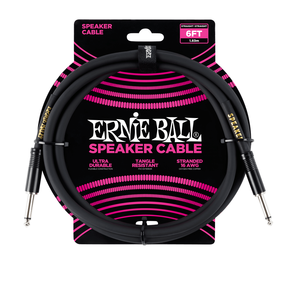Ernie Ball 6' Straight / Straight Speaker Cable | Black