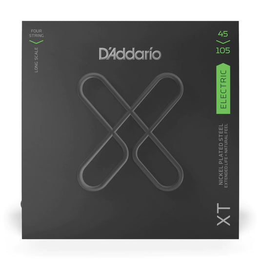 D'Addario XTB45105 | XT Nickel Plated Bass Strings 45-105 Gauge | Light Top/Medium Bottom