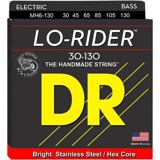 DR Lo-Rider Stainless Steel Bass Strings 30-130 Gauge | Medium | 6-String