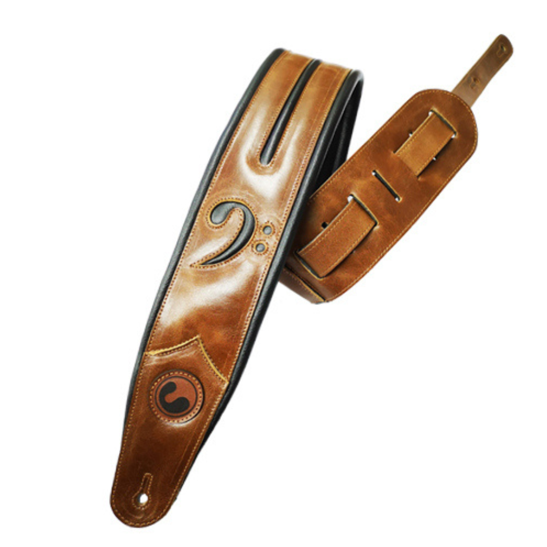 Ergo Straps FA 3" Brown Genuine Padded Leather Bass Strap - Made in Chile