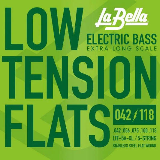 La Bella LTF-5A-XL Low Tension Flats, 5-String 42-118, Extra Long Scale