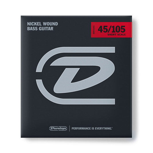 Dunlop DBN45105S Nickel Wound Bass Strings 45-105 Gauge | Short Scale