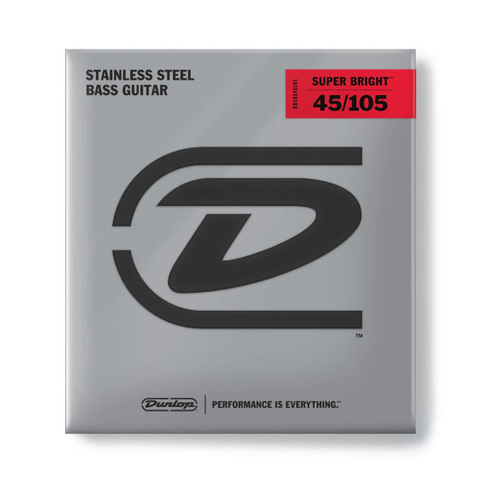Dunlop DBSBS45105 Super Bright Stainless Steel Bass Strings 45-105 Gauge