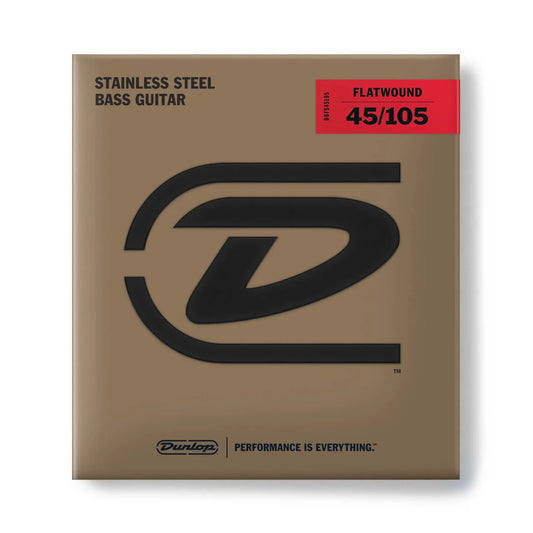 Dunlop DBFS45105 Stainless Steel Flatwound Bass Strings 45-105 Gauge