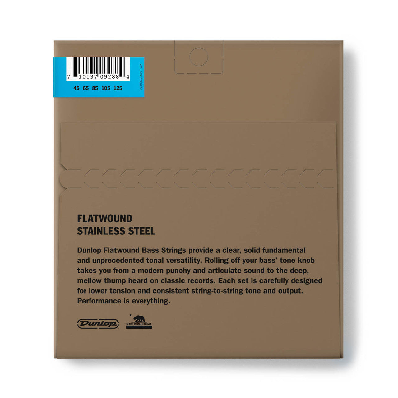 Dunlop DBFS45125 Stainless Steel Flatwound Bass Strings 45-125 Gauge | 5-String